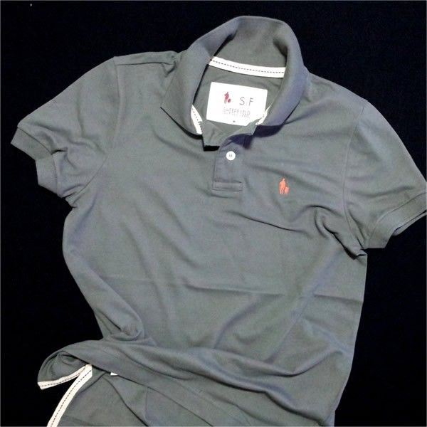 Camiseta Polo Masculina Cinza Escuro