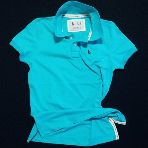 Camiseta Polo Masculina Azul Mar