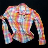 Camisa Fem. Xadrez Botão Madrepérola